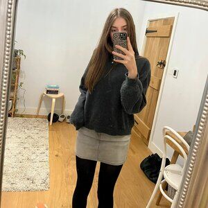 Mini skirt grey denim